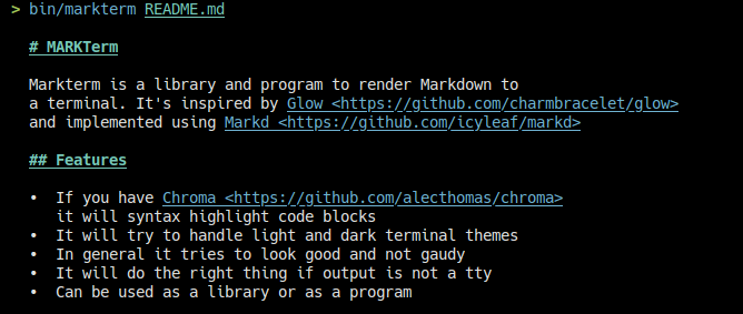 markterm on a dark terminal